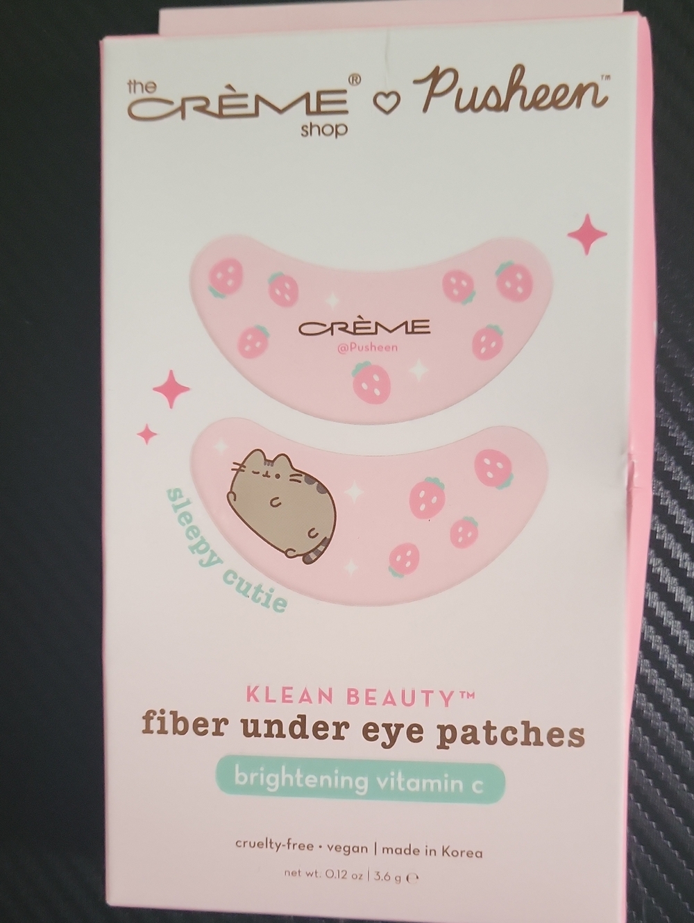New Crème x‎ Pusheen Pink Fiber Under Eye Patches - Brightening Vitamin C
